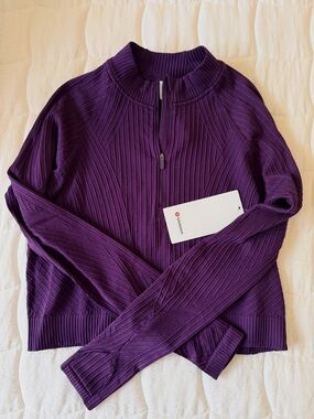 lululemon athletica Rest Less Cropped Half Zip in Purple